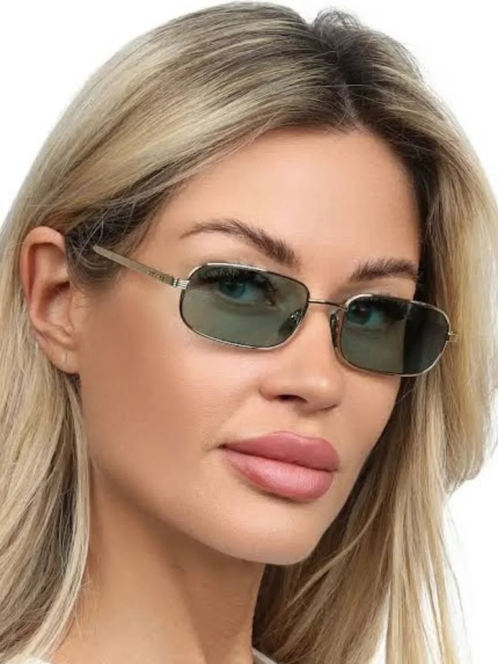 New Gucci GG1457S 005 Gold Green Square Sunglasses